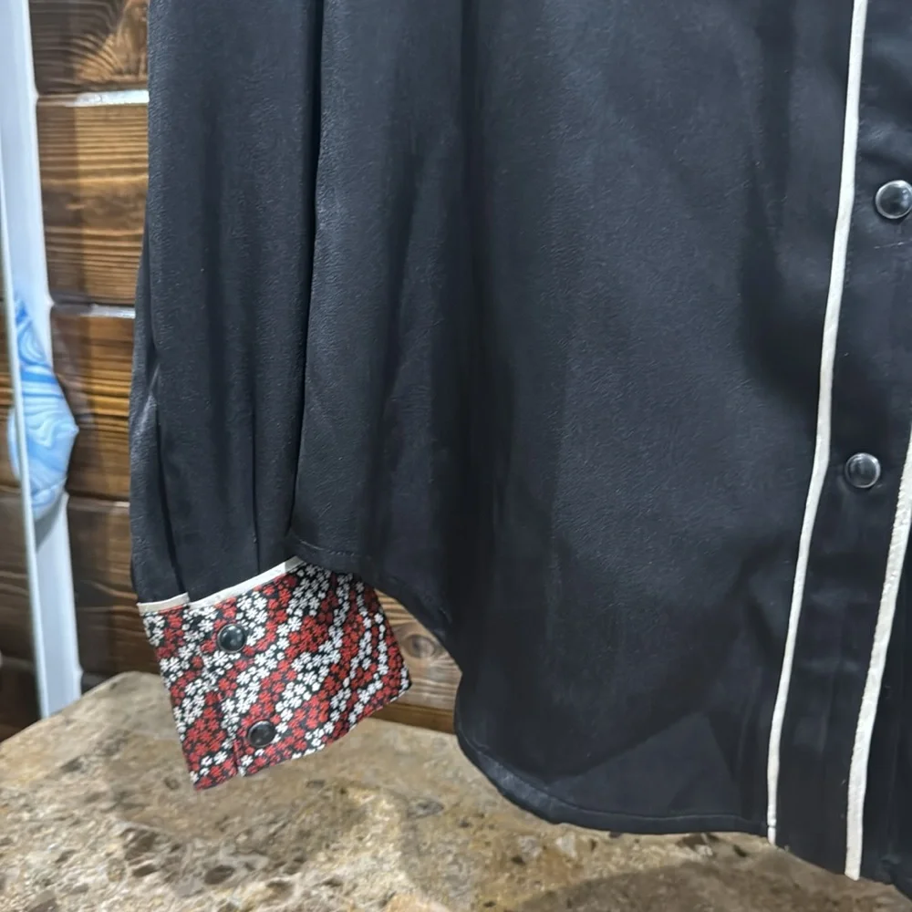 Idyllwind Black and Red Western Fringe Shirt - Picture 4 of 12